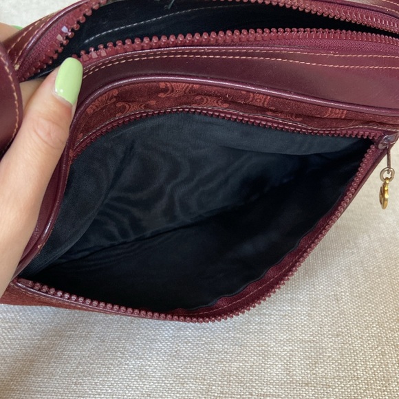 Celine Wine Suede Logo Crossbody - Picture 5 of 17